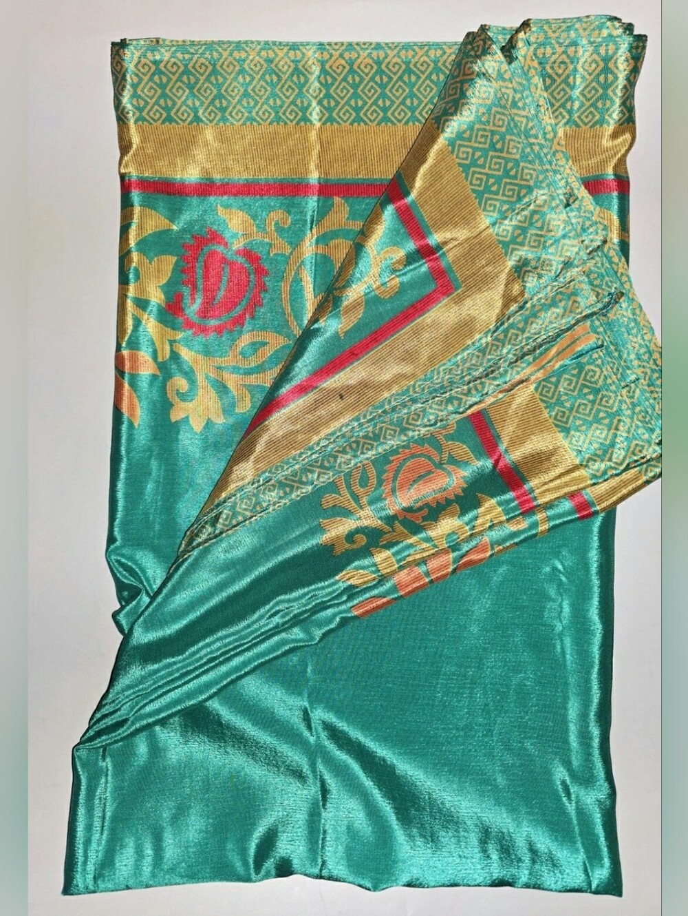 Vintage double Georgette Blend Silk ,6.5 yards × 46 Inches Shawl